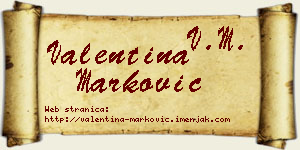 Valentina Marković vizit kartica